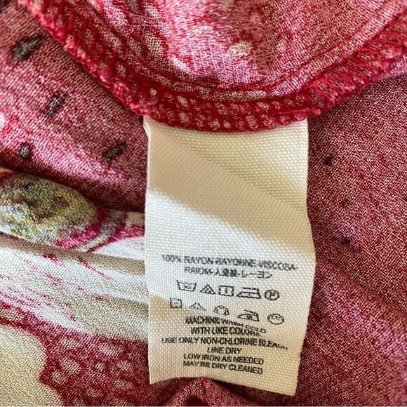 Free People Lovely Day Red Printed Tunic Boho Style Mini Dress Size S - Picture 6 of 9